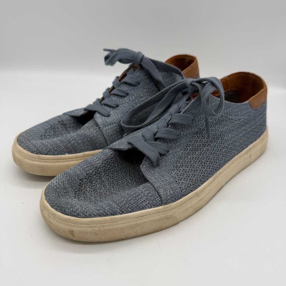 Lucky Brand Logan Women Blue Knit Lace Up Sneakers‎ Shoes 8.5 Narrow